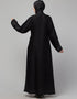 Chic Black Shine Nida Embroidery Abaya Side View